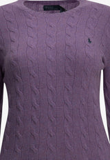 Polo Ralph Lauren Cable Knit Logo Sweater Purple 211971865502AMETHYST FALLS HEATHER_78c7d35c-65d1-4813-9d71-880909dba43f