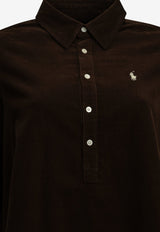 Polo Ralph Lauren Corduroy Mini Shirt Dress Brown 211B22153005DARK BROWN_a1749a17-8477-4be6-8efe-2572fdd67175