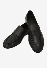 The Row Stitched Leather Loafers Black F2018-SN60-BLK