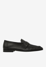 The Row Stitched Leather Loafers Black F2018-SN60-BLK