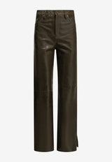 Golden Goose DB Melany Fitted Leather Pants Green GWP01882P00265936110_592bd4e4-d4a2-4990-86b0-8dc011f37fcb