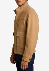 Lardini High-Neck Wool Jacket Brown ACSPONGE-ACSP67642-300