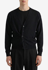 Lemaire Twisted Wool Blend Cardigan Black PO0052M-LK1063-BK999