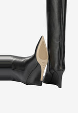 Jimmy Choo Blake 85 Leather Knee-High Boots Black BLAKE KB 85SQMBLACK_97a4f81c-427f-4102-b39b-0574d278a8cc