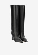 Jimmy Choo Blake 85 Leather Knee-High Boots Black BLAKE KB 85SQMBLACK_97a4f81c-427f-4102-b39b-0574d278a8cc
