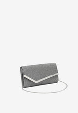 Jimmy Choo Emmie Glittered Clutch Silver EMMIEUBDANTRACITE/SILVER_260494b8-c5ff-42b4-bb39-3edec4ad252c
