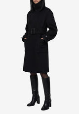 Lemaire Double-Breasted Belted Wool Blend Coat Black CO1155-LF1700-BK999