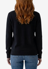 The Row Phora V-neck Ribbed Sweater Black R000627-Y166-BLK