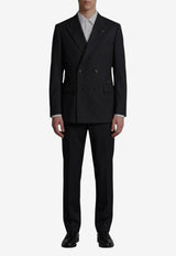 Lardini Double-Breasted Wool Suit Black AC5934E-CN64414-999