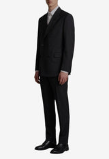 Lardini Double-Breasted Wool Suit Black AC5934E-CN64414-999
