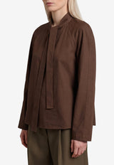 Lemaire Tied Buttoned Blouse Brown SH1218-LF1500-BR477