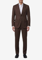 Lardini Single-Breasted Wool Suit Brown AC5931E-CN64414-440