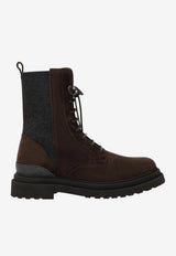 Brunello Cucinelli Wool Knit and Suede Ankle Boots Brown MZSFG3308LE/T_CUCIN-C9885