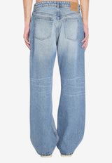 AMI PARIS Wide-Leg Washed Jeans Blue HTR450-DE0046-480
