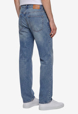 AMI PARIS Wide-Leg Washed Jeans Blue HTR450-DE0046-480