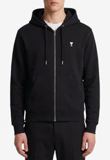 AMI PARIS Ami De Coeur Zip-Up Hoodie Black HSW765-730-045