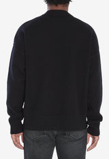 AMI PARIS Intarsia Knit Ami De Coeur Sweater Black UKS838-018-009