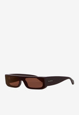 Alaïa Rectangular Mask Sunglasses Red AA4E7009S001--300