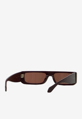 Alaïa Rectangular Mask Sunglasses Red AA4E7009S001--300