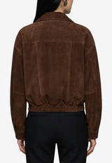 Saint Laurent Vintage Suede Cropped Jacket Brown 785562-YC2AY-2372
