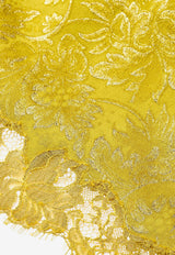 Saint Laurent Baroque Jacquard and Lace Mini Skirt Gold A003GZ-Y4L14-7148