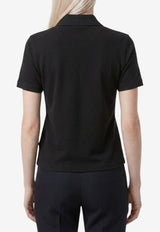 Saint Laurent Cassandre Embroidered Polo T-shirt Black A003I4-Y38EK-1000