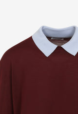 Wool Knit Polo Sweater