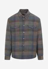 Madras Check Wool Blend Overshirt