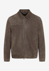 Suede Leather Blouson Jacket