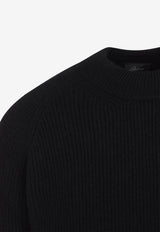 Mock-Neck Chunky Knit Cashmere Sweater