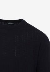 Jacquard Knit Wool Blend Sweater