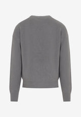 Embroidered Logo Knitted Wool Sweater