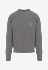 Embroidered Logo Knitted Wool Sweater