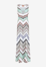 Zigzag V-neck Maxi Dress