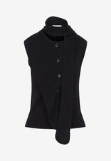 Asymmetric Scarf Knit Top