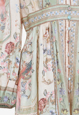 Roselight Plunge Neck Floral Mini Dress