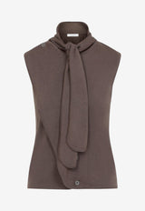 Asymmetric Scarf Knit Top