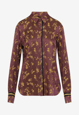 Chloris Floral Jacquard Grosgrain Trim Shirt