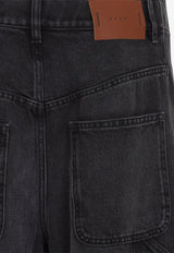 Wide-Leg Denim Workwear Pants