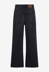 Wide-Leg Denim Workwear Pants