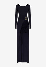 Asymmetric Draped Maxi Dress