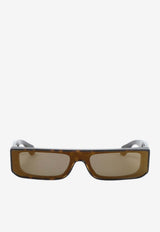 Bold Rectangular Mask Sunglasses