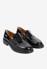 Brushed Leather Penny Loafers