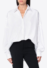 Dries Van Noten Long-Sleeved Pinstriped Shirt White 107002021/R_DRVNO-509