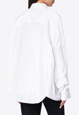 Dries Van Noten Long-Sleeved Pinstriped Shirt White 107002021/R_DRVNO-509