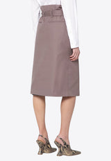 Dries Van Noten Belted Pencil Skirt Taupe 108101149/Q_DRVNO-811