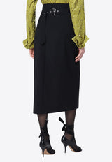 Dries Van Noten Wool-Blend Midi Skirt Black 108111381/Q_DRVNO-900