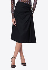 Dries Van Noten Draped Wool Skirt Black 108802193/R_DRVNO-509