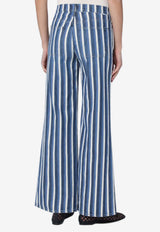 MOTHER The Patch Pocket Twister Sneak Stripe Jeans Blue 10945-1605CO/Q_MOTH-FUP