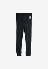 Mini Rodini Girls Panda Label Stretched Leggings Black 1100032799CO/R_MIRO-BLK